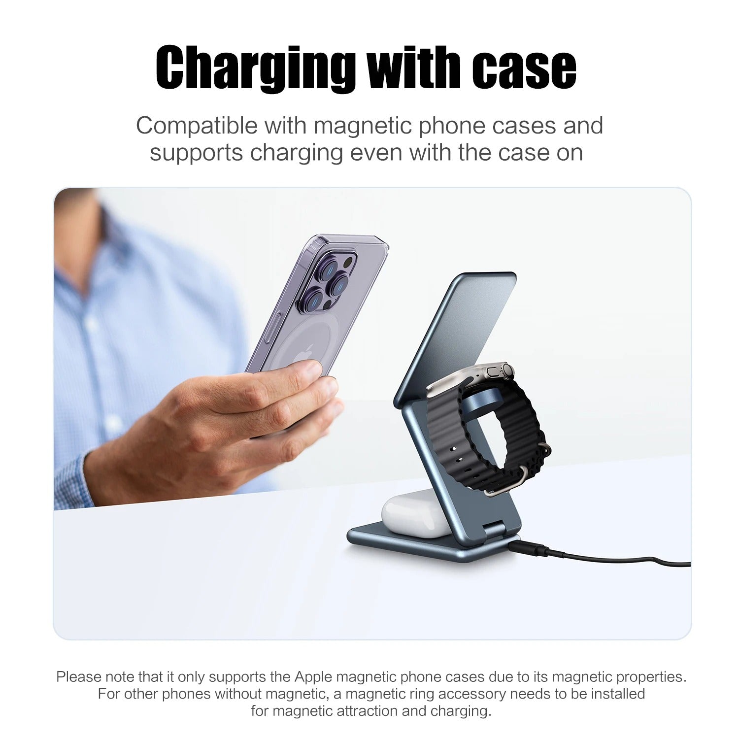 3 in 1 Magnetic Wireless Charger Stand - 30W